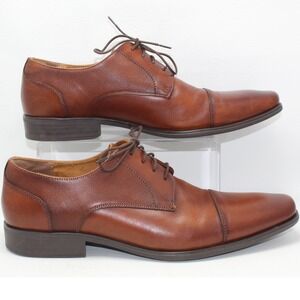Florsheim Mens 11924-221 Cognac Brown Leather Cap Toe Oxford Shoes Size 11.5 M